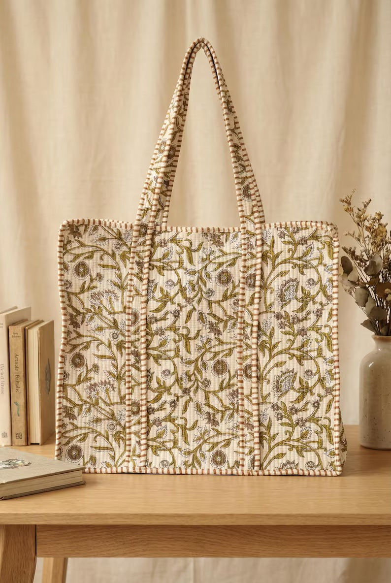 Large Quilted Tote Bag