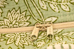 Sage Green Floral Quilted Cotton Tote Bag